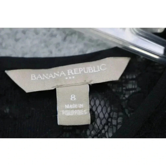 Banana Republic Black Lace Dress-Size 8-Lined-Back Zip - Picture 2 of 9